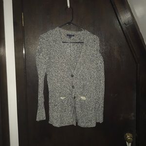 Black and white marled cardigan